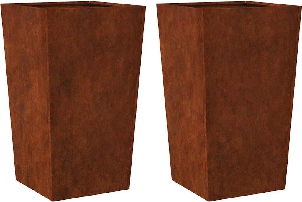 vidaXL Pflanzkübel 2 Stk. 45x45x75 cm Wetterfester Stahl Produktbild 