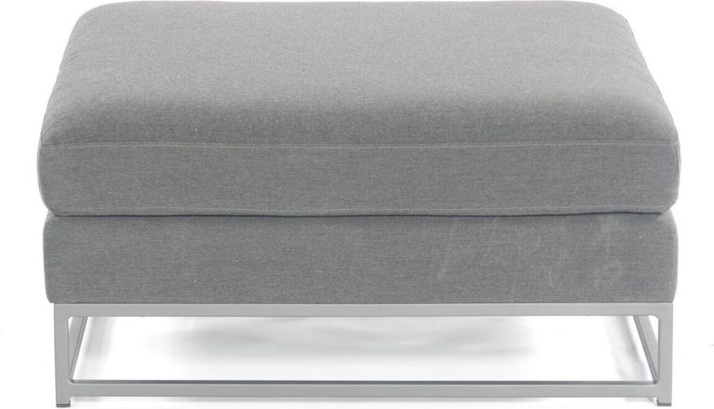 Hocker Unique Sitzhocker Sessel 90 x 90 x 45 cm Gartenmöbel Grau Flanelle