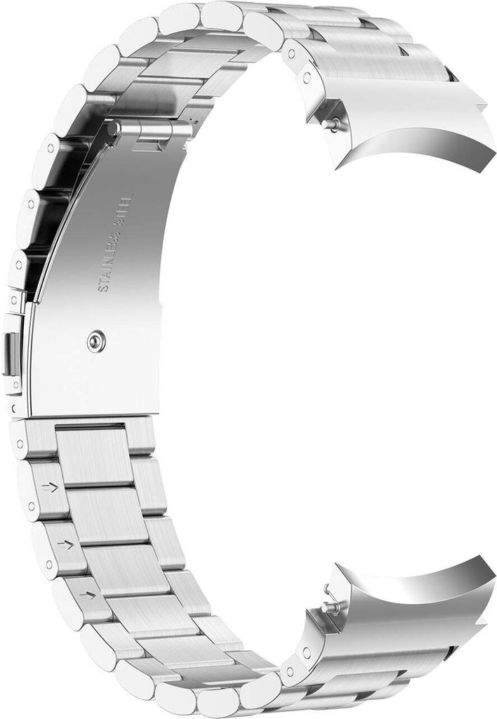 SYSTEM-S Armband 20 mm aus Metall für Samsung Galaxy Watch 4 Smartwatch in Grau