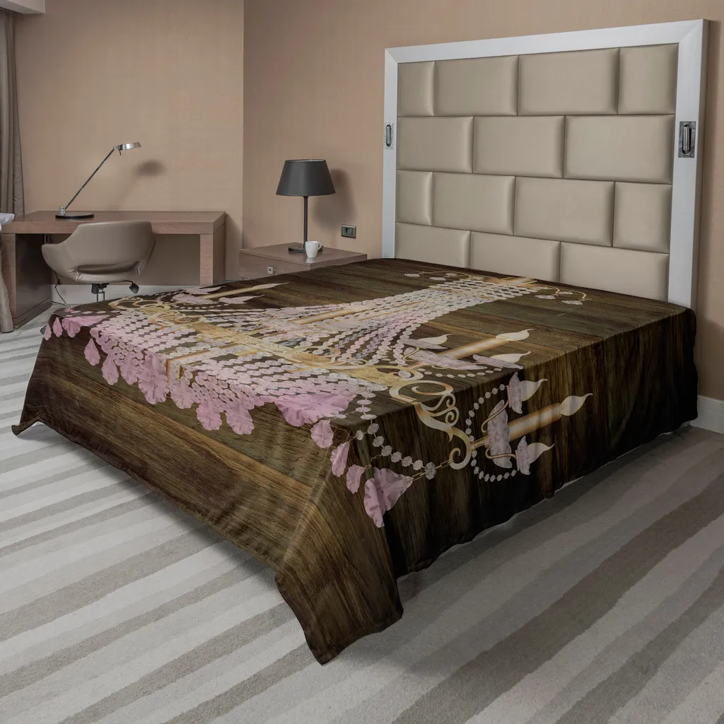 Drap plat décoratif 275x260 cm style vintage pour chambre parentale