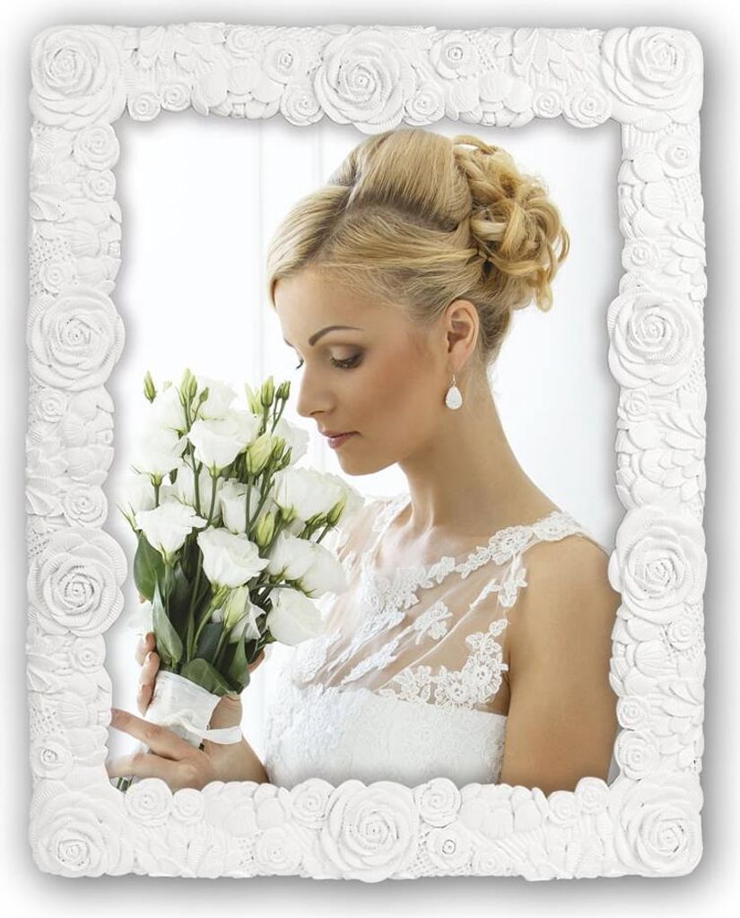 Hochzeit Kunststoff Bilderrahmen rechteckig weiss für 15x20 cm