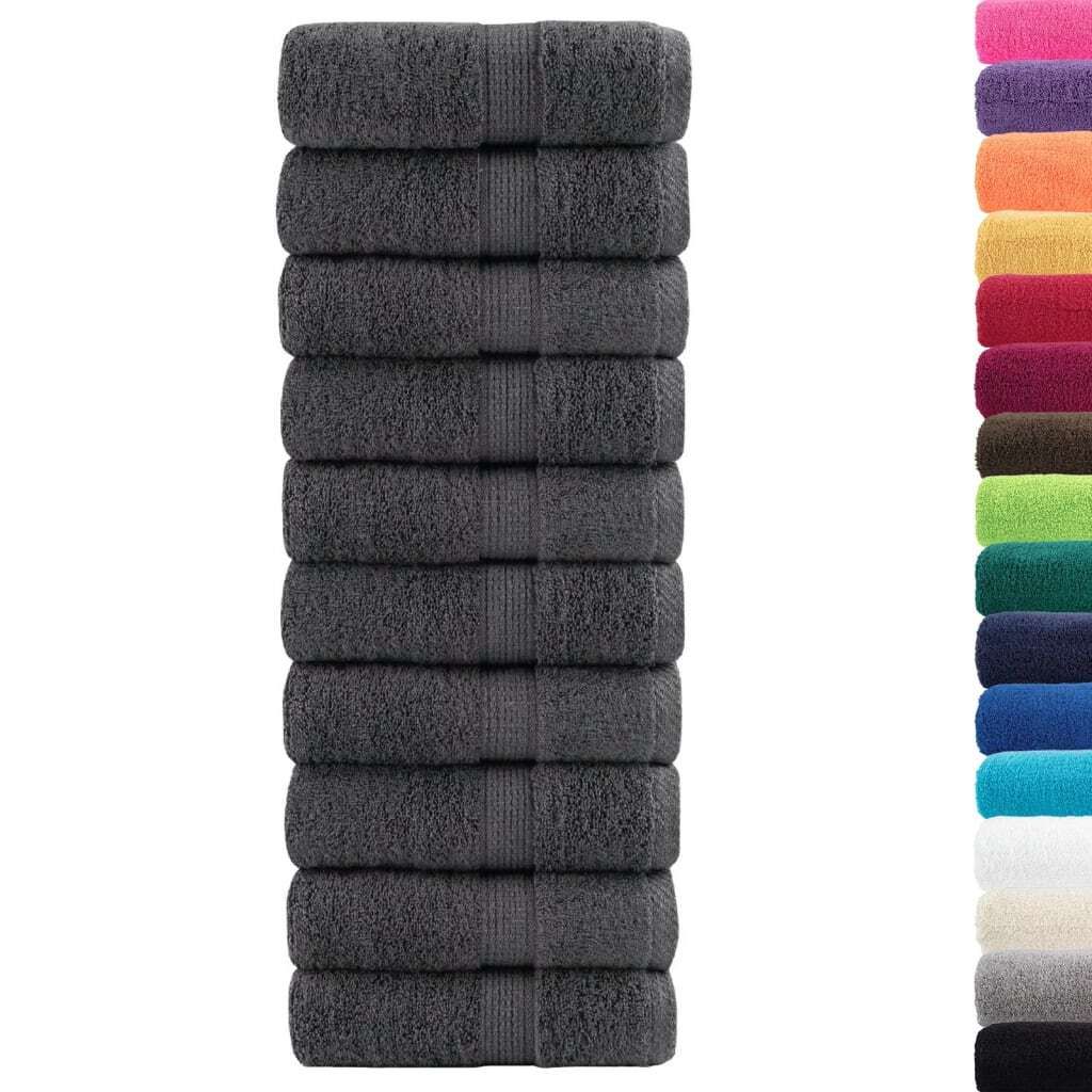 "2026 MODERNE" Premium Gästetücher SOLUND 10er-set - multifunktional& Moderne - Anthrazit 30x50 cm 600 g/m² - Handtücher CC8849157