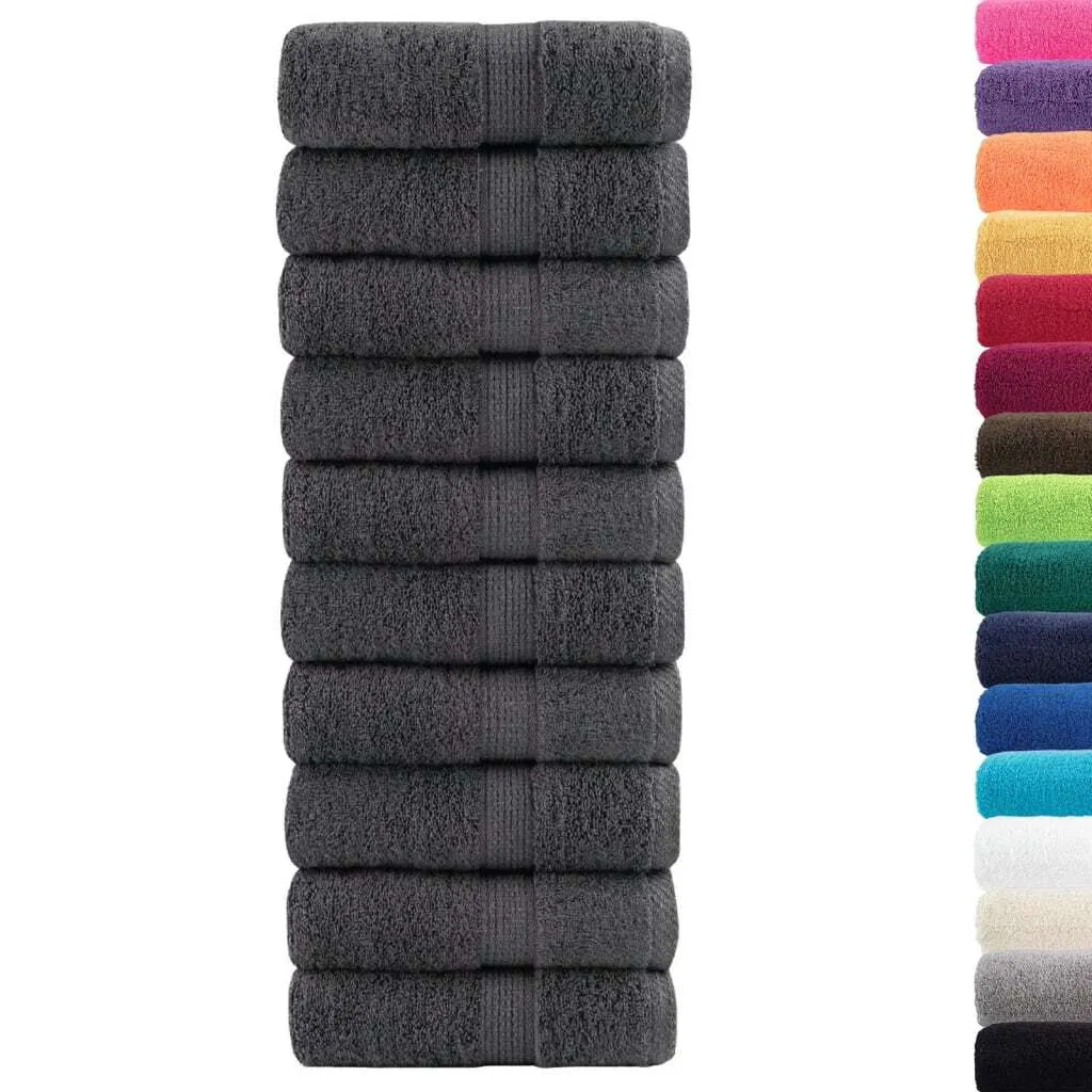 Fornitura 50 Asciugamani Ospiti SOLUND Premium 30x50 Antracite 600 GSM
