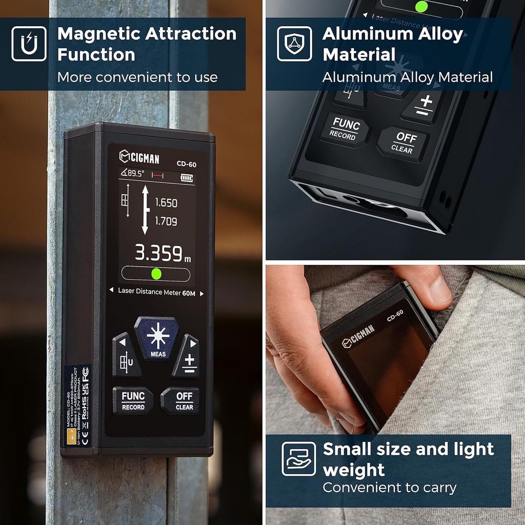 CIGMAN CD-60 Mini Hand-Laser-Entfernungsmesser mit Produktbild 7