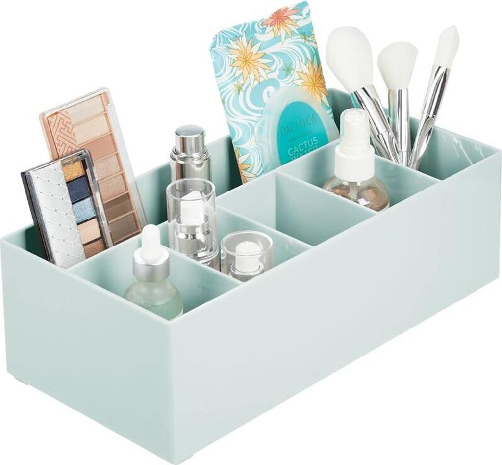 Schminkaufbewahrung Kosmetik Organizer 6 Fächer mDesign BPA frei mintgrün