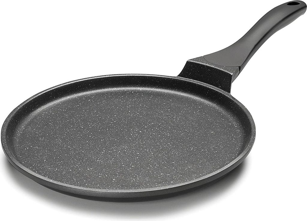 LACOR Crepes Pfanne Eco-Piedra, Aluminium, Schwarz, 24 cm