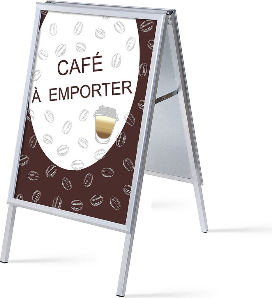 Showdown Kundenstopper - DIN A1 - Komplett-Set - Café To Go Französisch - Braun/Schwarz