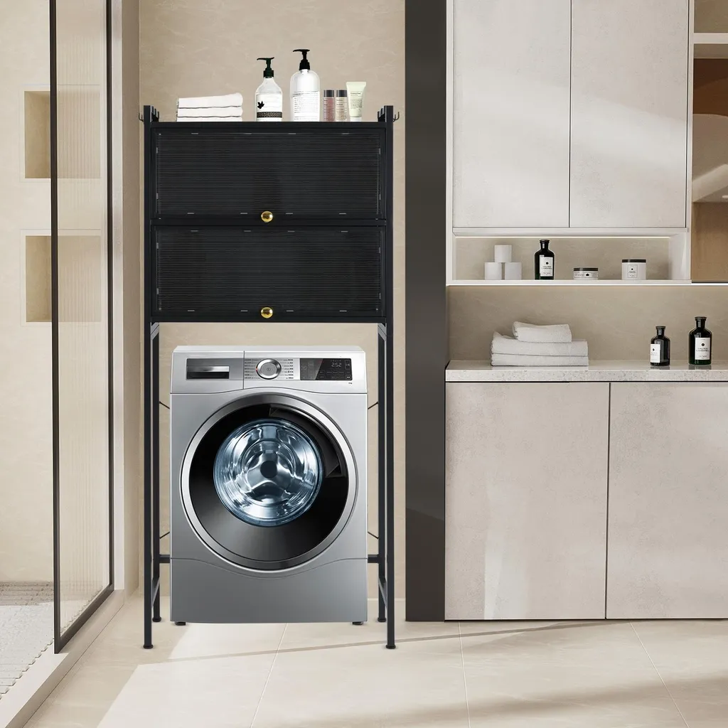 Support salle de bain design peu encombrant, métal noir haute densité - 4