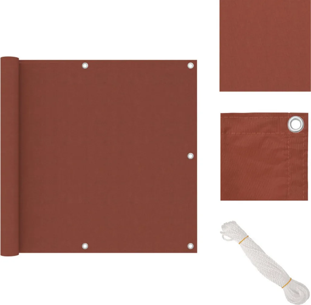 vidaXL Schermo Privacy Balcone Rosso Terracotta 90x300 cm Oxford