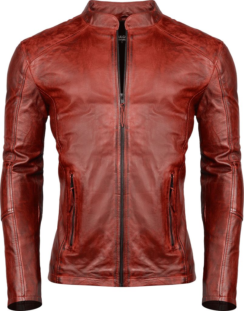 PAULGOS Herren Lederjacke Echtes Leder Jacke Echtleder Übergangsjacke Fashion in 5 Farben Gr. S-7XL Design 3