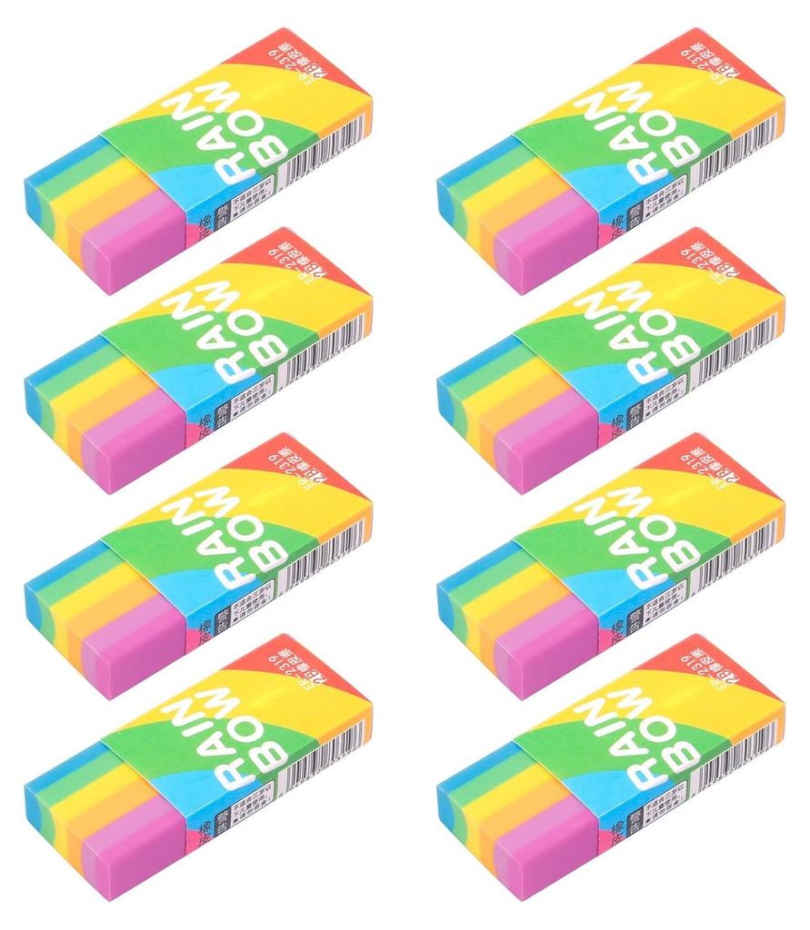 8 Stück Radiergummi Kinder, Regenbogen Radiergummi Weich Produktbild 