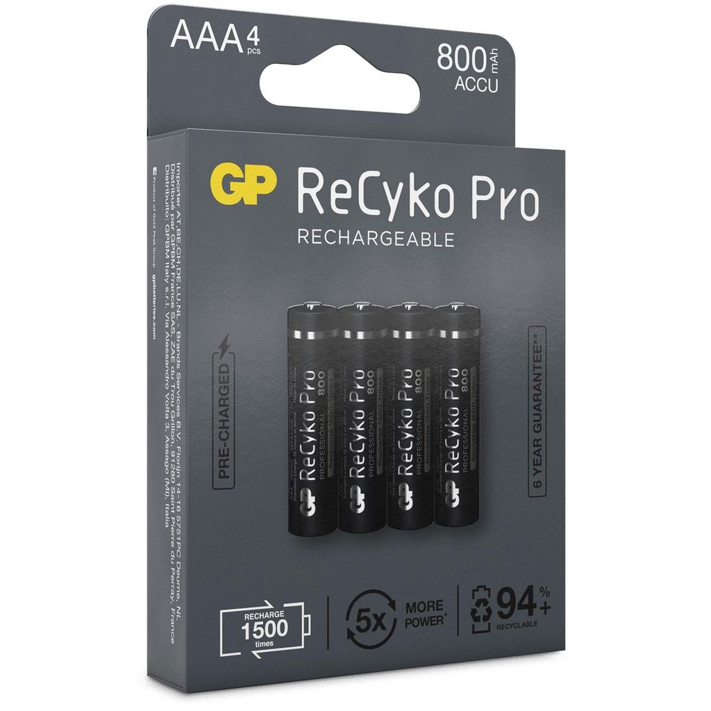 GP Batteries ReCyko Pro, Einwegbatterie, AAA, Produktbild 