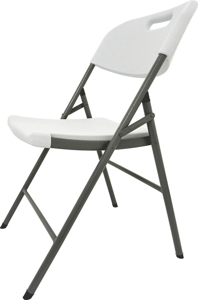 Klappstuhl Weiß 43x83x44 cm, Sitzhöhe 47 cm, bis 150 kg Produktbild 