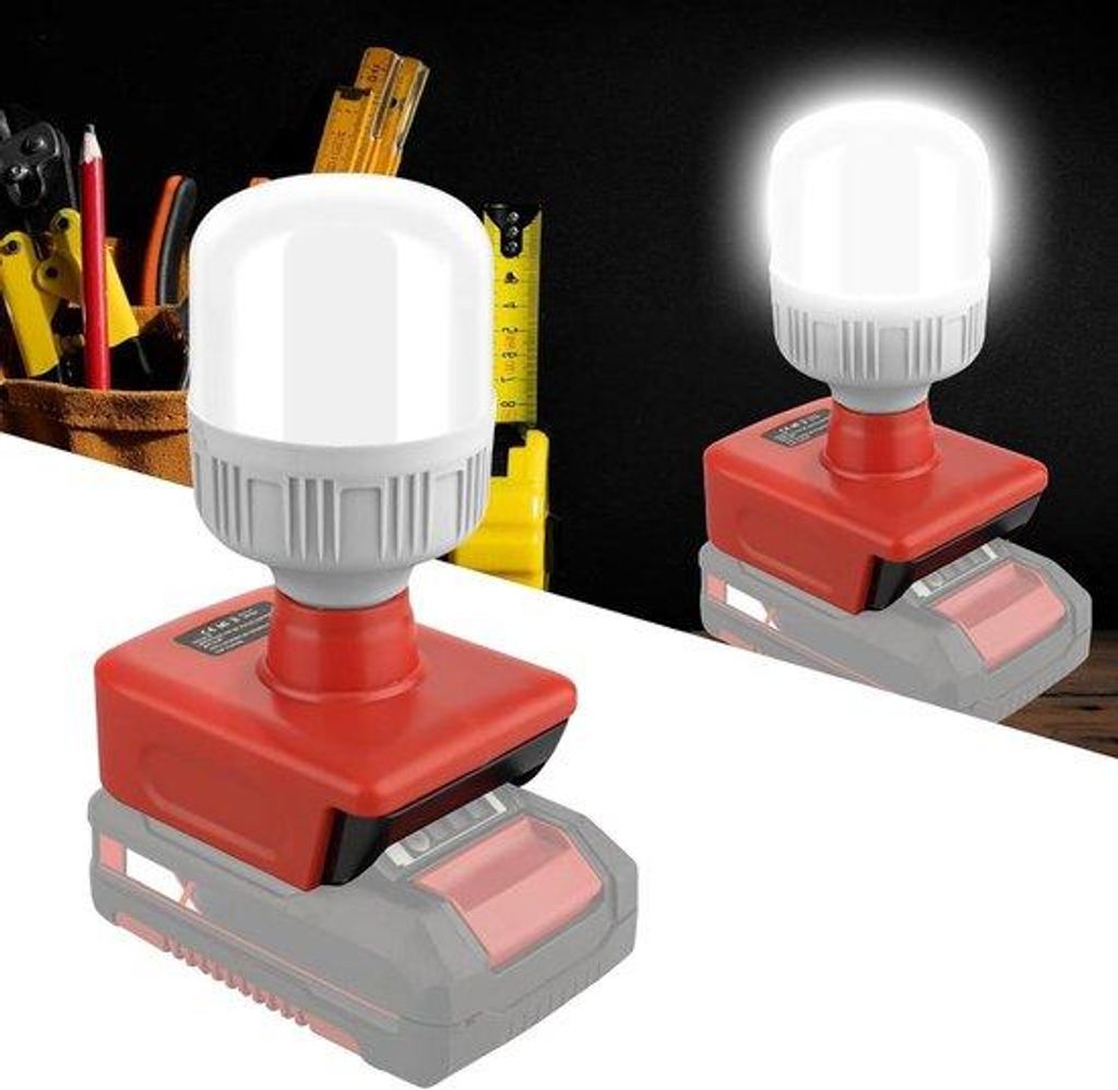 LED Arbeitsleuchte 12W - E27 Lampe - 350-1300 Lumen - Tragbar - Für Wartungsarbeiten und Camping.
