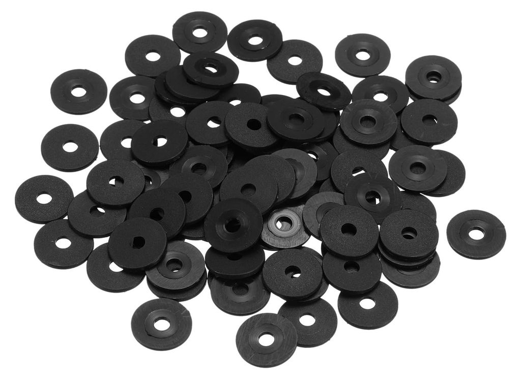 85 Stück Kunststoffringe M3x12x1 mm, runde, flache Nylon-Dichtungsringe für Schrauben, Bolzen, Muttern, Gewindestangen, Griffe, schwarz