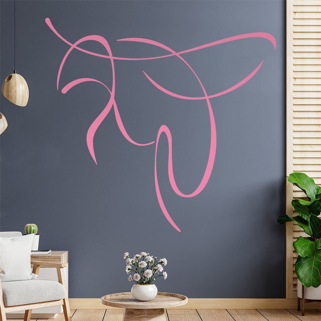 Wespe/Biene Linien Wandtattoo in 6 Größen - Wandaufkleber Wall Sticker - Dekoration, Küche, Wohnzimmer, Schlafzimmer, Badezimmer