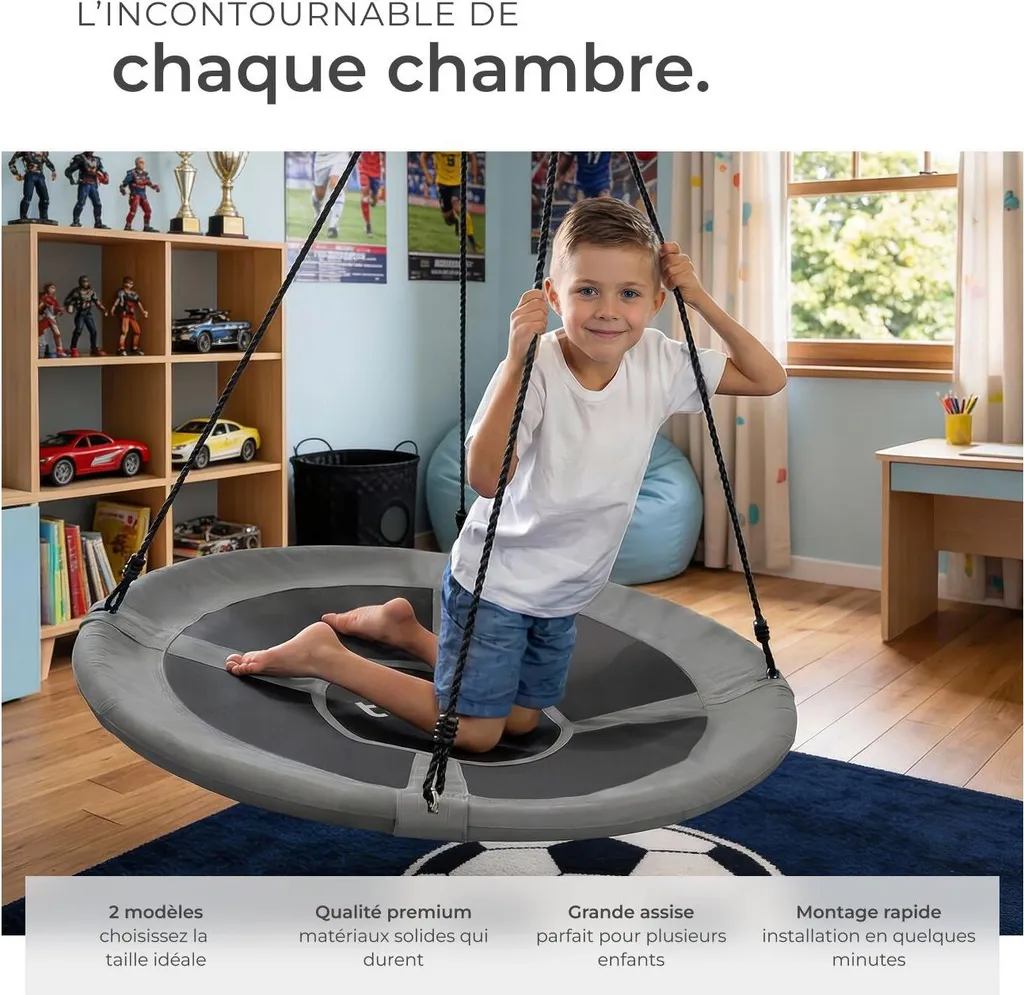 Balançoire nid d'oiseau Swayer Ø 120 cm réglable et robuste 120 kg