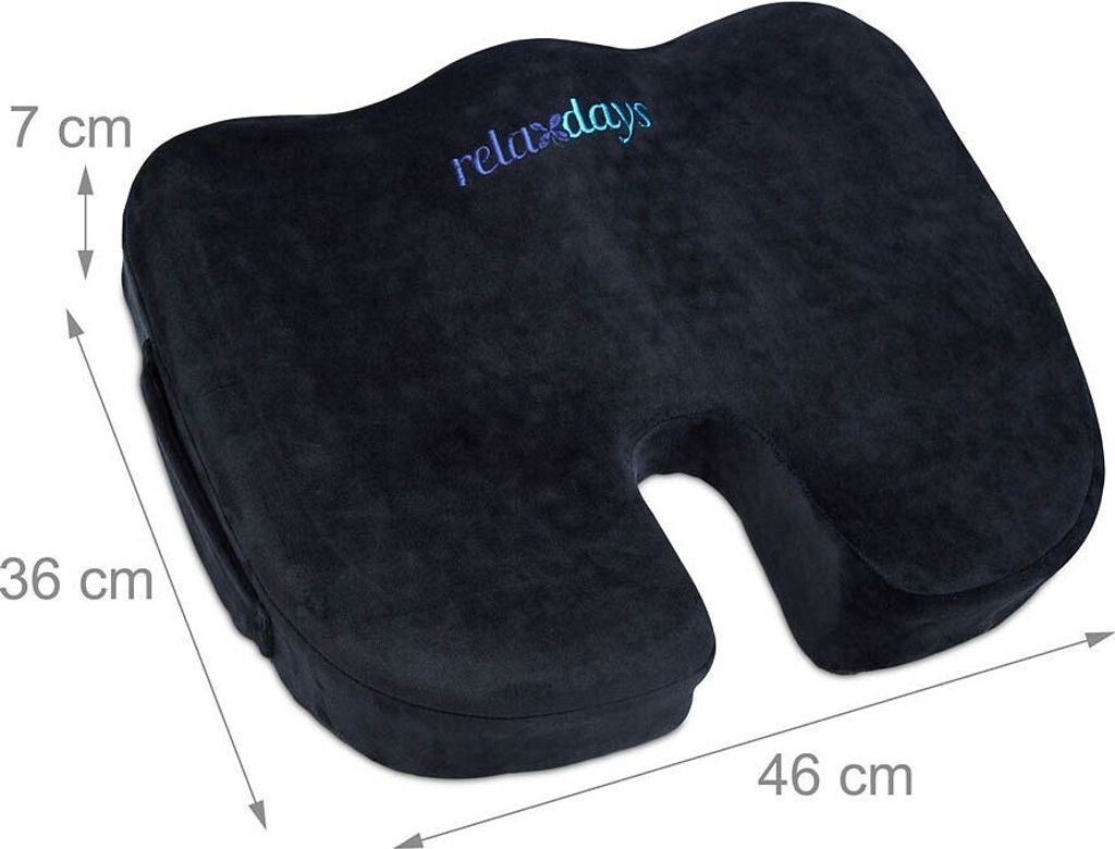 poduszka ortopedyczna do siedzenia relaxdays czarna Zdjęcie produktu 3