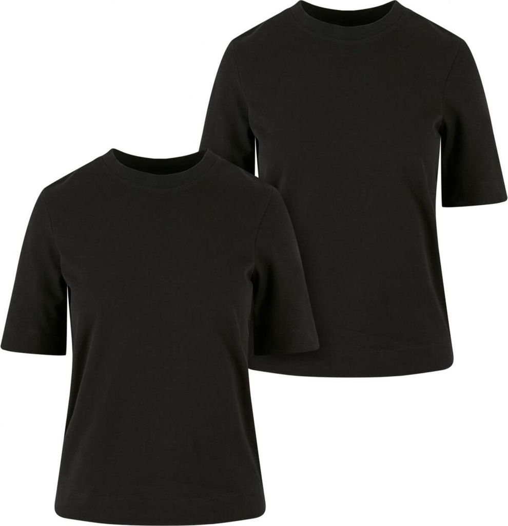 Urban Classics TB6123A | Ladies Classy Tee 2-Pack Damen T-Shirts - Farbe: black+black - Größe: XS