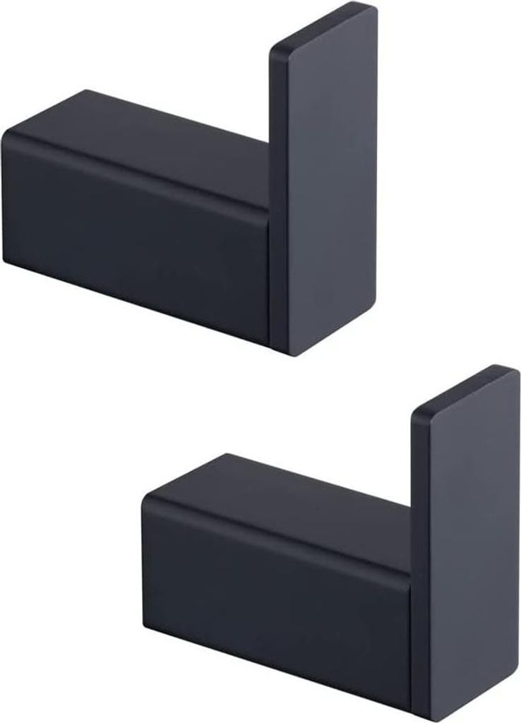Handtuchhaken Set von 2 - Schwarz Edelstahl - Zeitgenössische Wandmontage