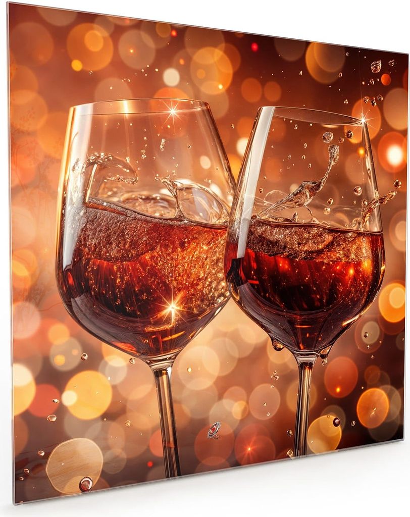 Küchenrückwand Spritzschutz Glas mit Motiv Weingläser Festlich 40 x 40 cm