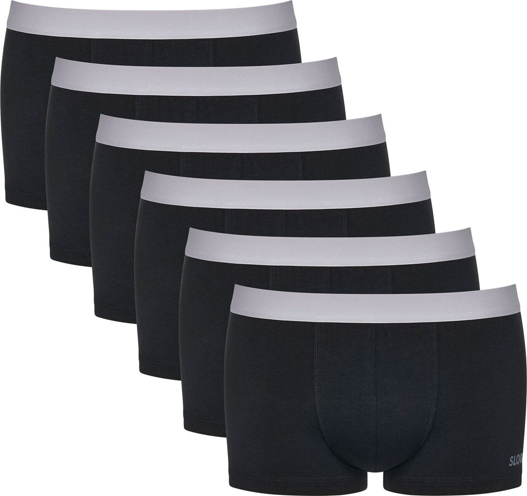 Sloggi Herren Boxershorts, 6er Pack - Hipster, GO ABC 2.0, Baumwolle, einfarbig Schwarz XL