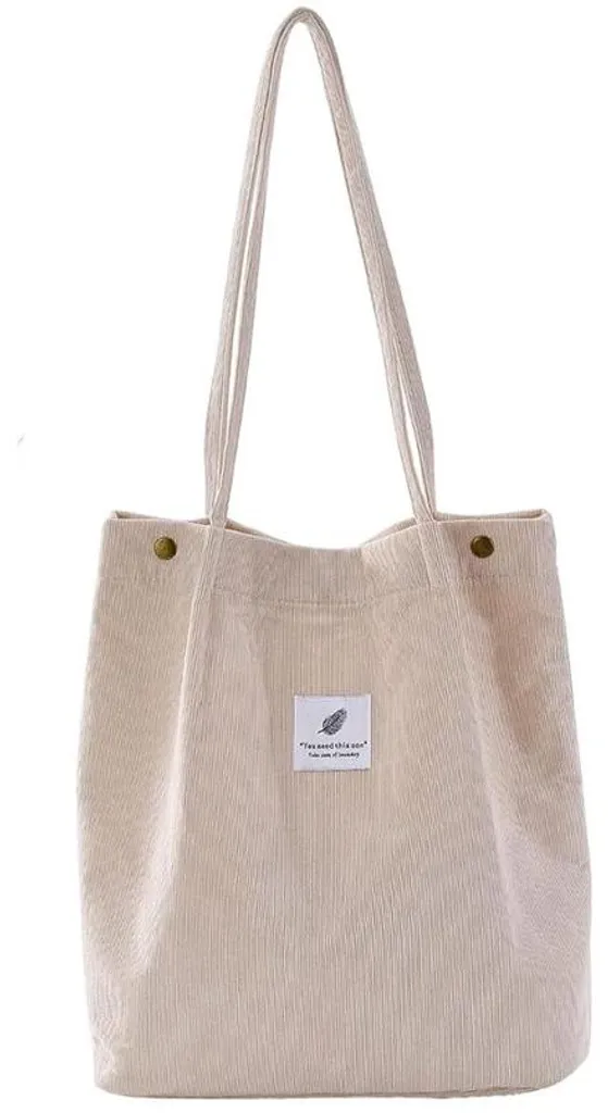 Sac de plage et shopping en velours blanc - Sac à main toile très spacieux