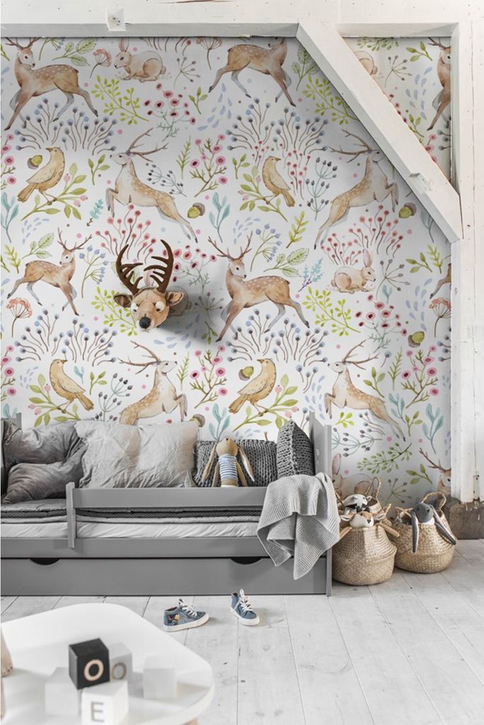 Coloray Fototapete 250x104 cm Vlies-Fototapete - Woodlight Tiere Tiere zart
