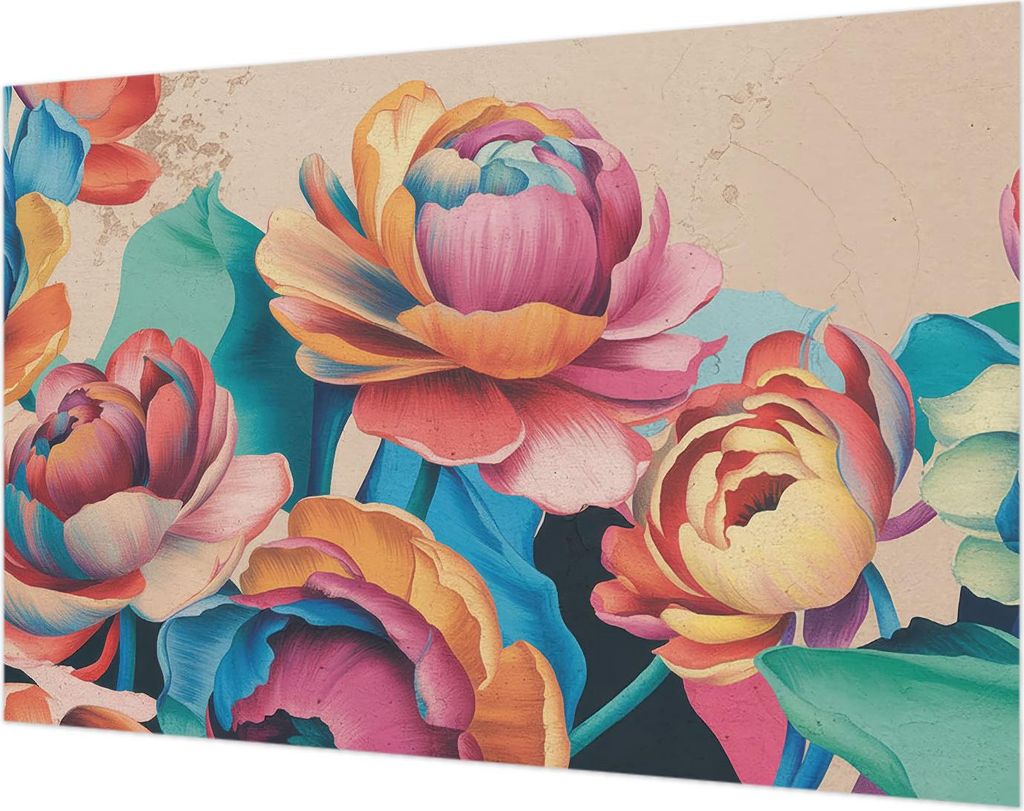 Wandtapete - Dekorative Tapete für Wohnzimmer- Tapetenfolie für Wanddekoration - 104x70 cm - Florale Harmonie