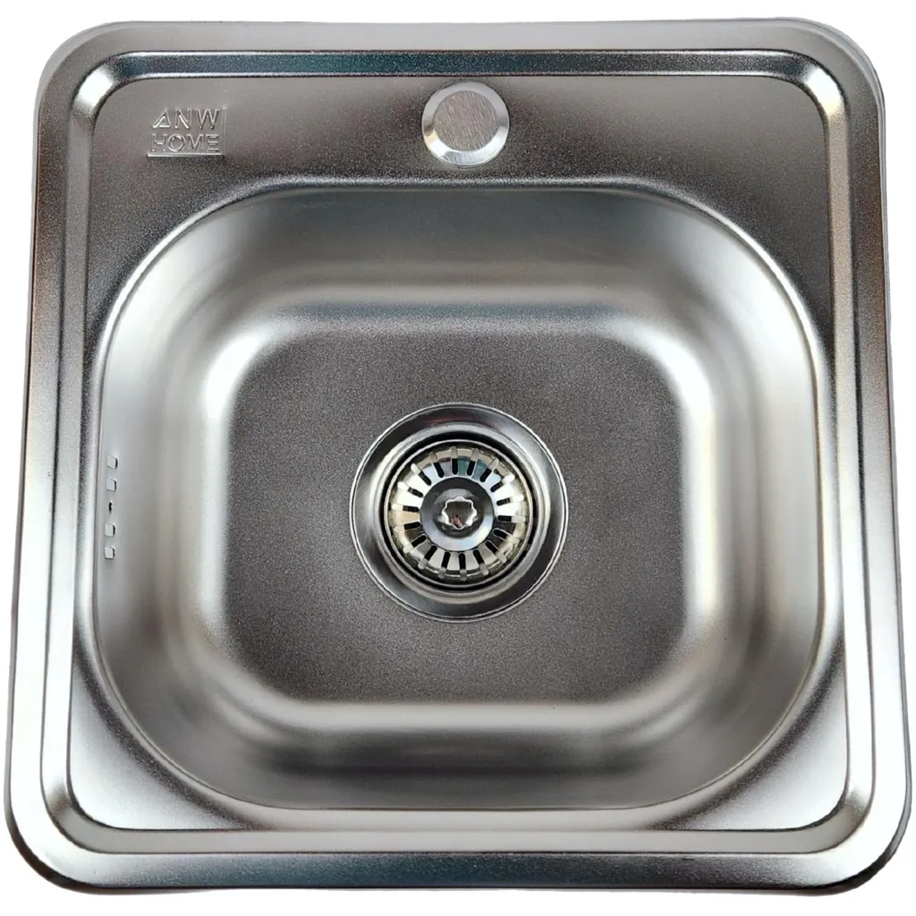 Offerta Lavello Inox 38x38 ANW HOME Satinato - 1 Vasca con Accessori