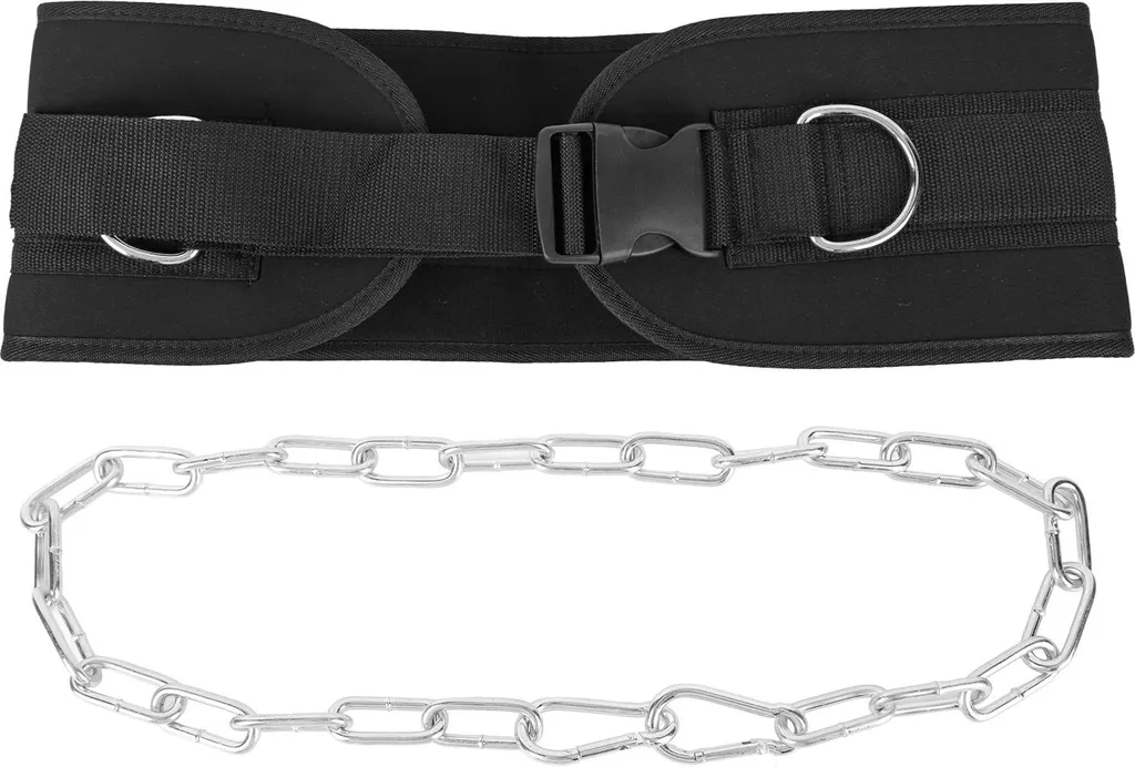 Ceinture de dips avec chaîne robuste et mousqueton pour charge lourde
