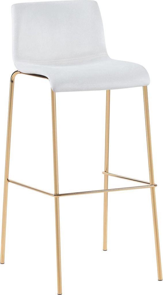 Samt-Barhocker – hoher Hocker – elegante goldfarbene Stütze und hoher Sitzkomfort
