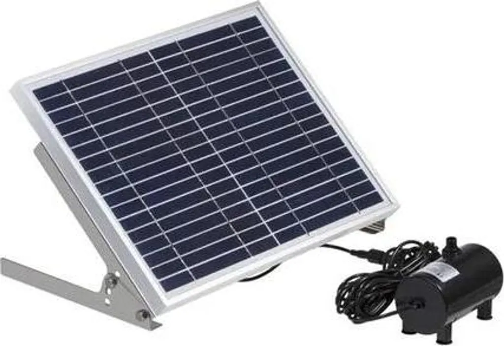 Pompe de fontaine solaire 1000 l/h 10W noire pour grand bassin extérieur