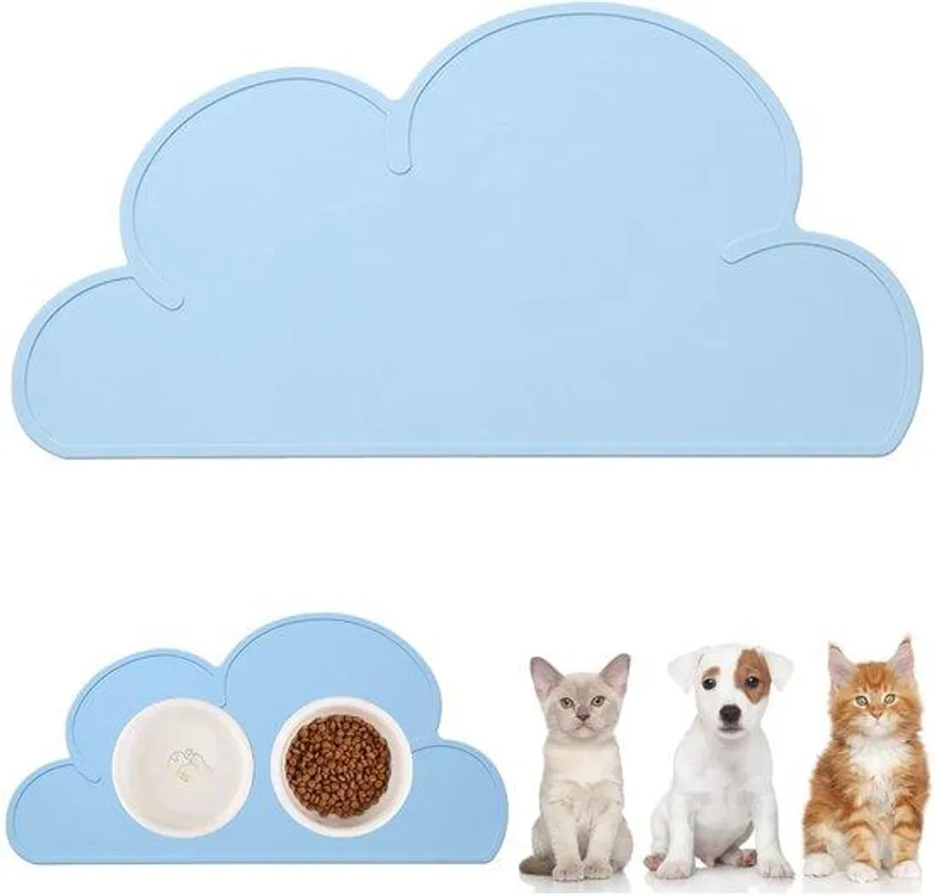Tapis Anti-dérapant Animaux Bleu en Silicone 48x27 cm Imperméable