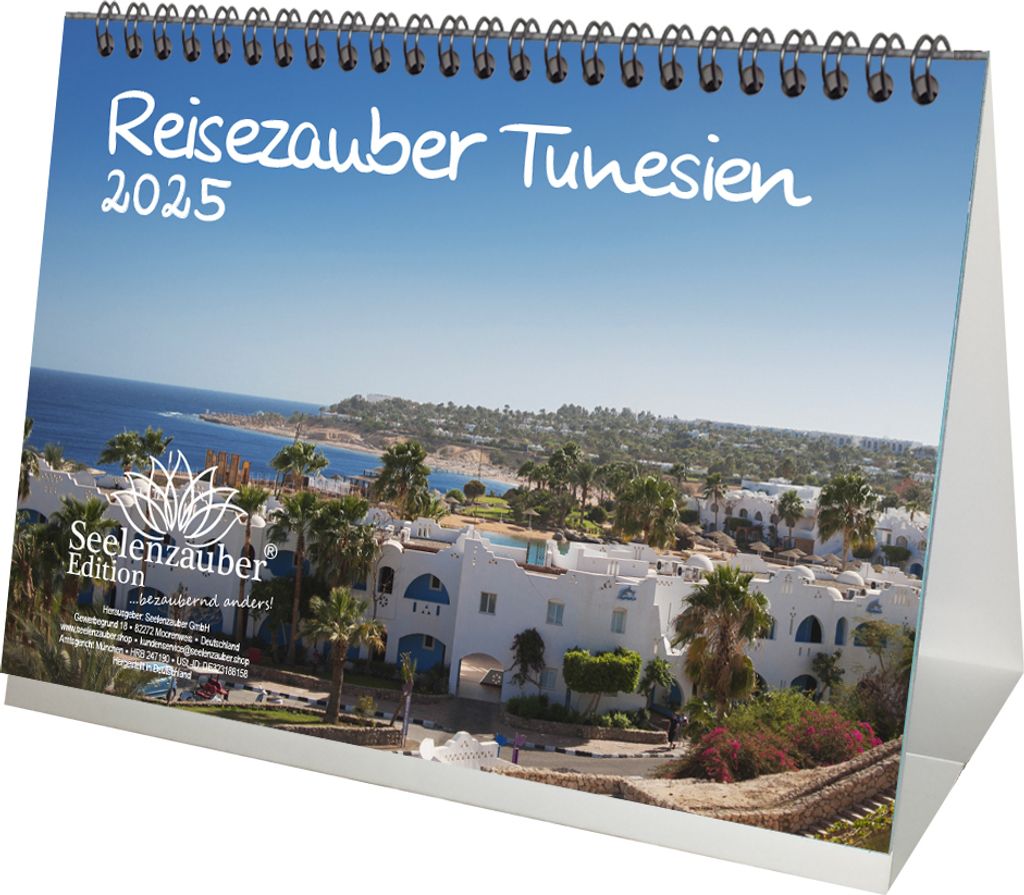 Reisezauber Tunesien DIN A5 Tischkalender für 2025 Landschaft und Tiere Urlaub Reise - Seelenzauber