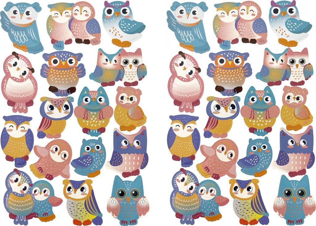 Oblique Unique Eulen Aufkleber Set Uhu Sticker 32 Stk. für Kinder Geburtstag zum Spielen Basteln Scrapbooking