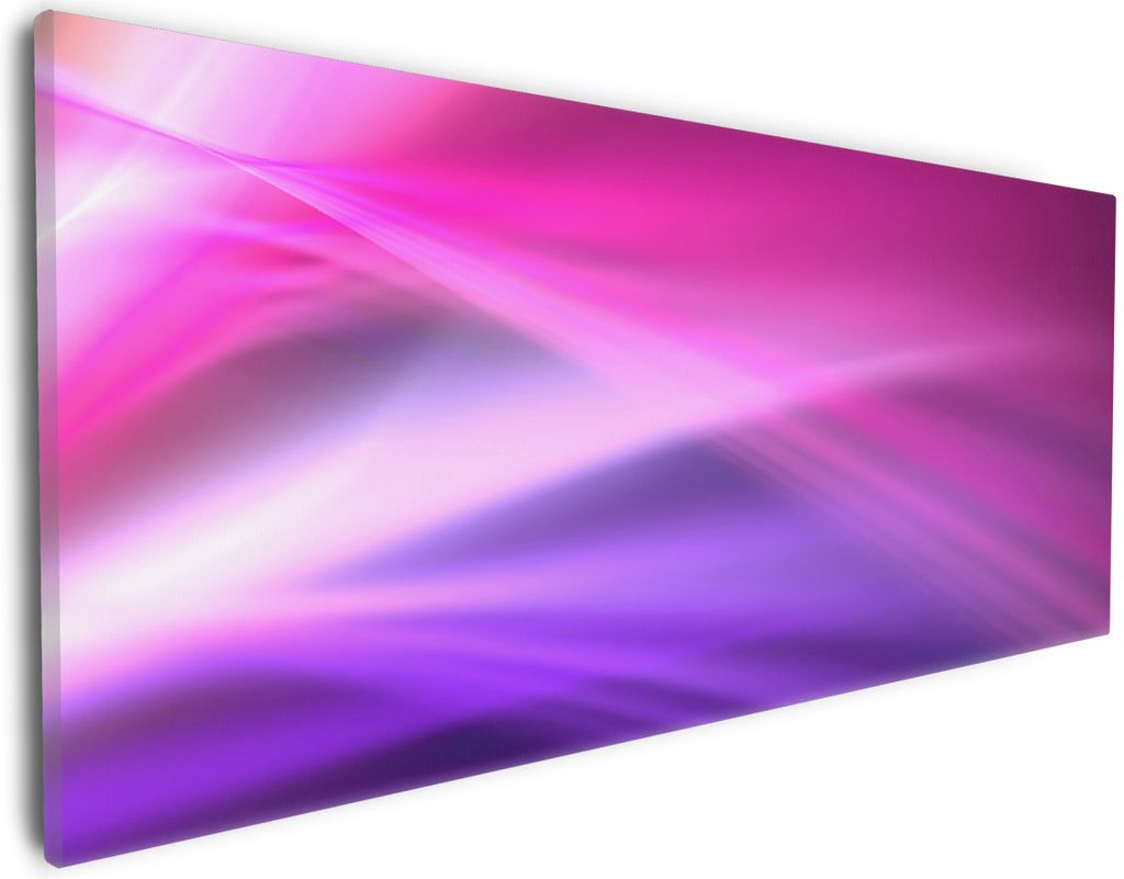 Wallario Premium Leinwandbild Abstrakte Formen und Linien in pink lila in Größe 30 x 75 cm