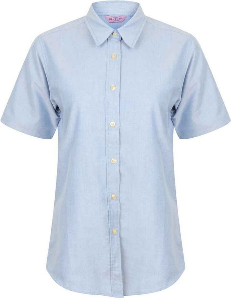 Henbury - Formelles Hemd für Damen kurzärmlig PC6256 (S) (Blau)
