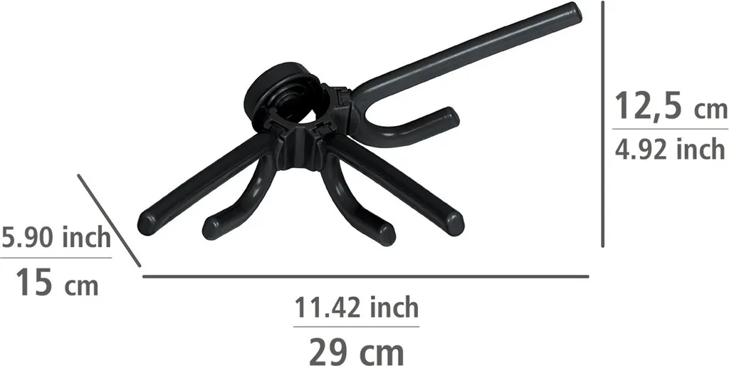 Patère Murale Triple Noire Hercules : Support de Rangement Multi-usage - 4