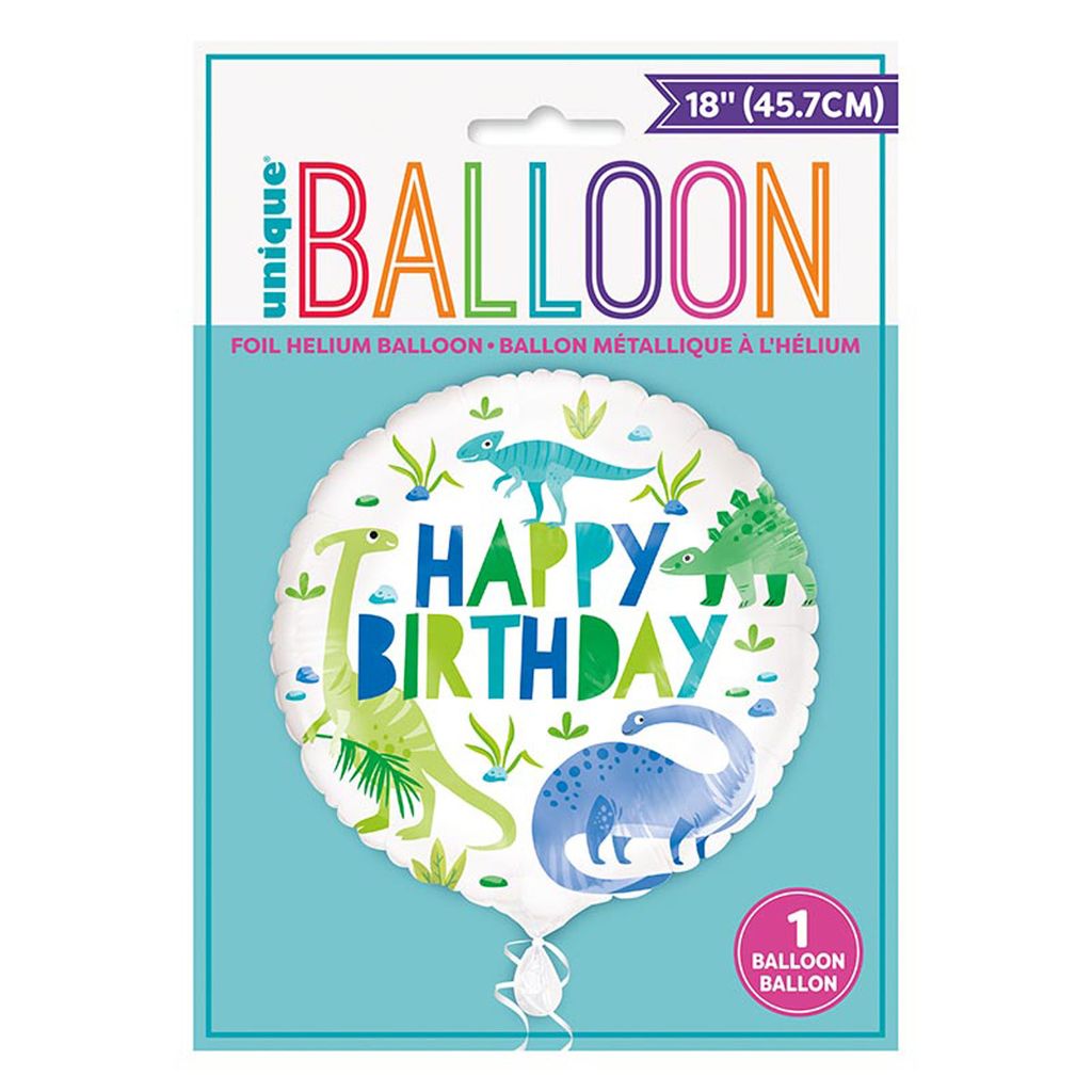 18"/Ø45cm Folienballon "Happy Birthday" Dino Produktbild 