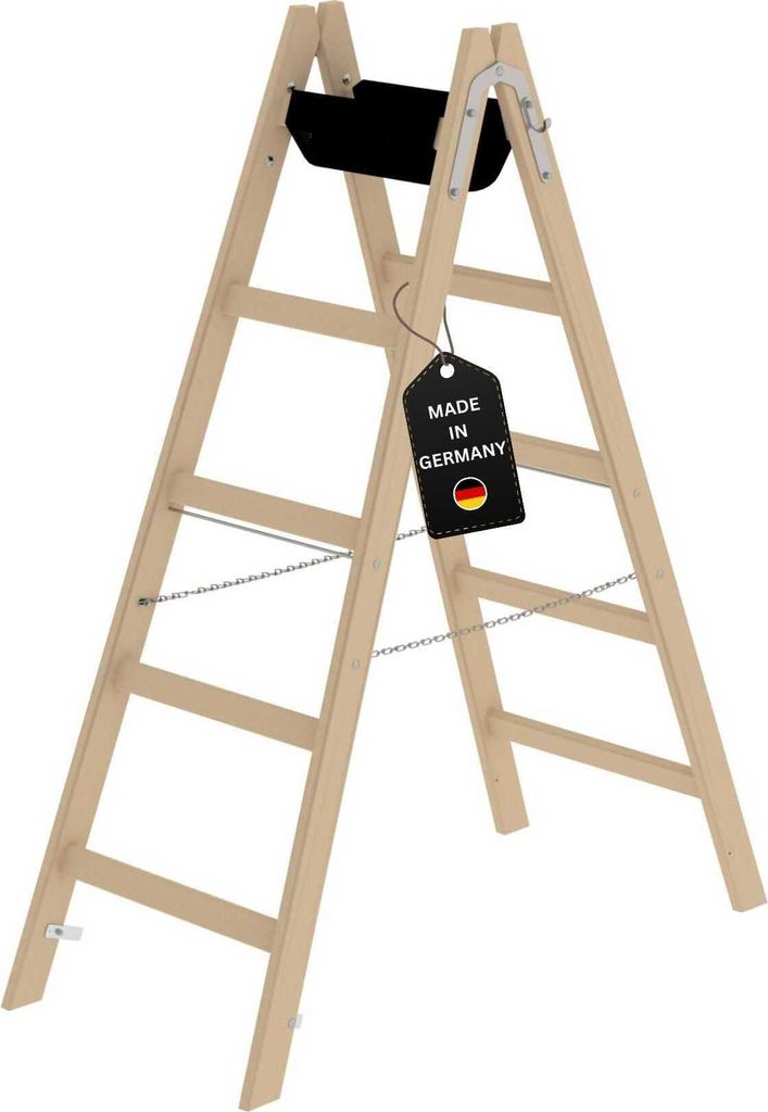 Sprossen-Stehleiter Holz 2x5 Sprossen