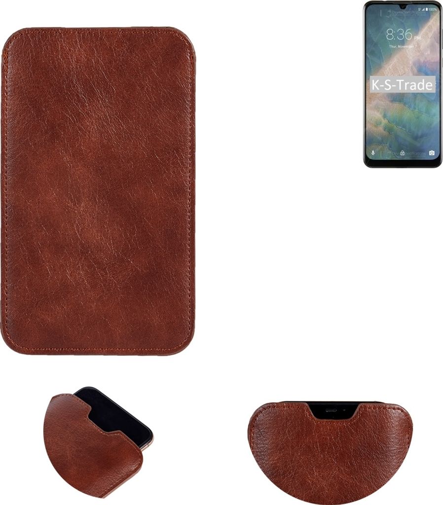 K-S-Trade Schutzhülle Handyhülle kompatibel mit ZTE Blade 10 Prime Handytasche Kunstleder Sleeve in braun