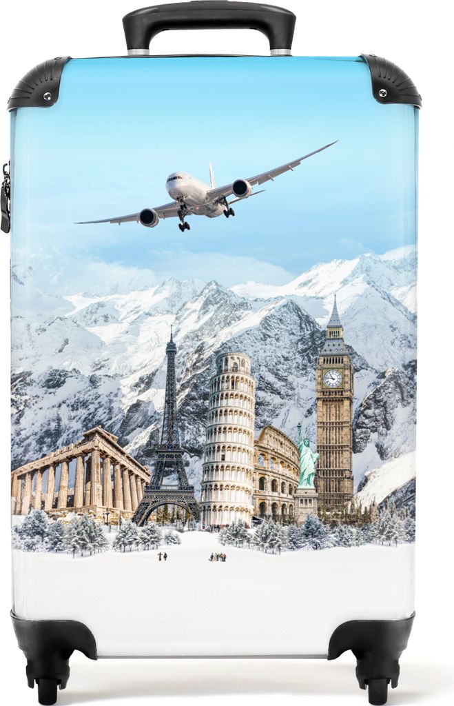 NoBoringSuitcases.com - Urlaubskoffer Flugzeug - 55x40x20 cm/55x35x25 cm - Handgepäck - Trolley Handgepäck Rollkoffer - Rollkoffer Erwachsene - H...