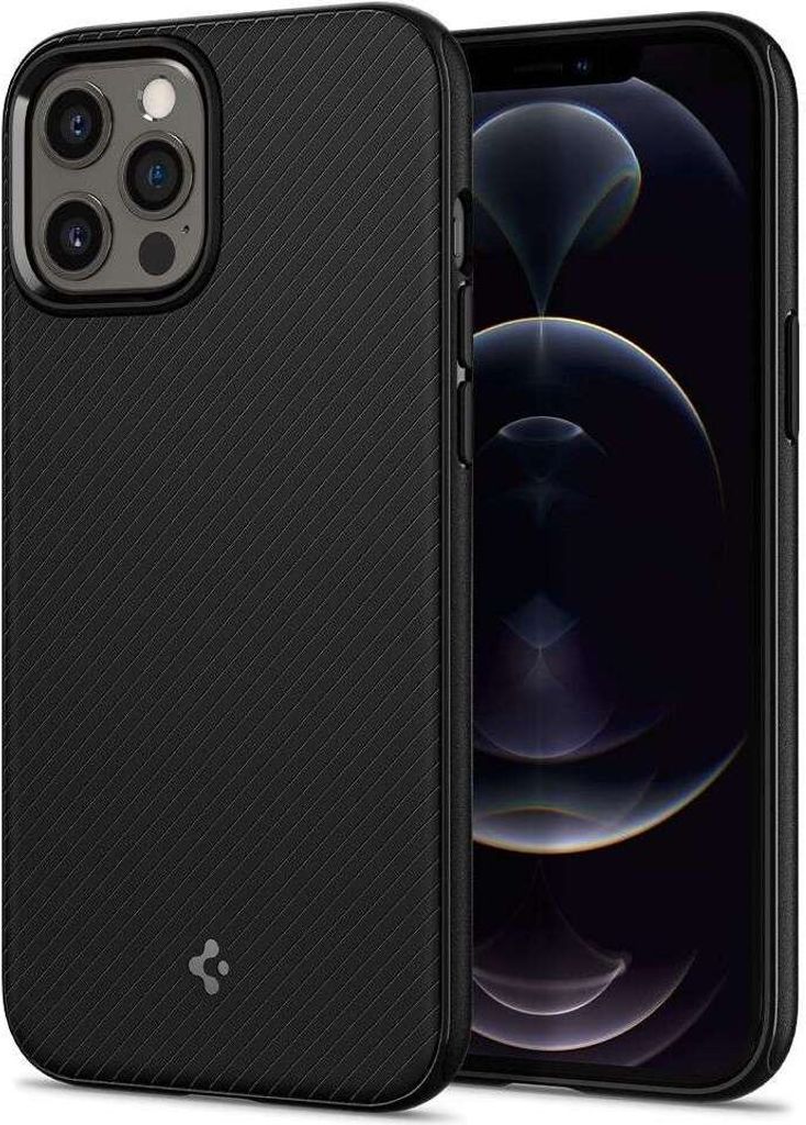 Spigen Mag Armor, Cover, Apple, iPhone 12, iPhone 12 Pro, 15,5 cm (6.1"), Schwarz