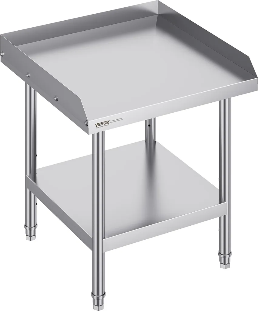 VEVOR Table de Travail en Acier Inoxydable 610x610x660 mm avec Dosseret