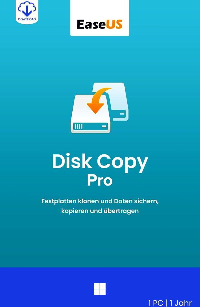EaseUS Disk Copy Pro 7 (2026) / Windows / 1 PC / 1 Jahr / Lizenz per E-Mail