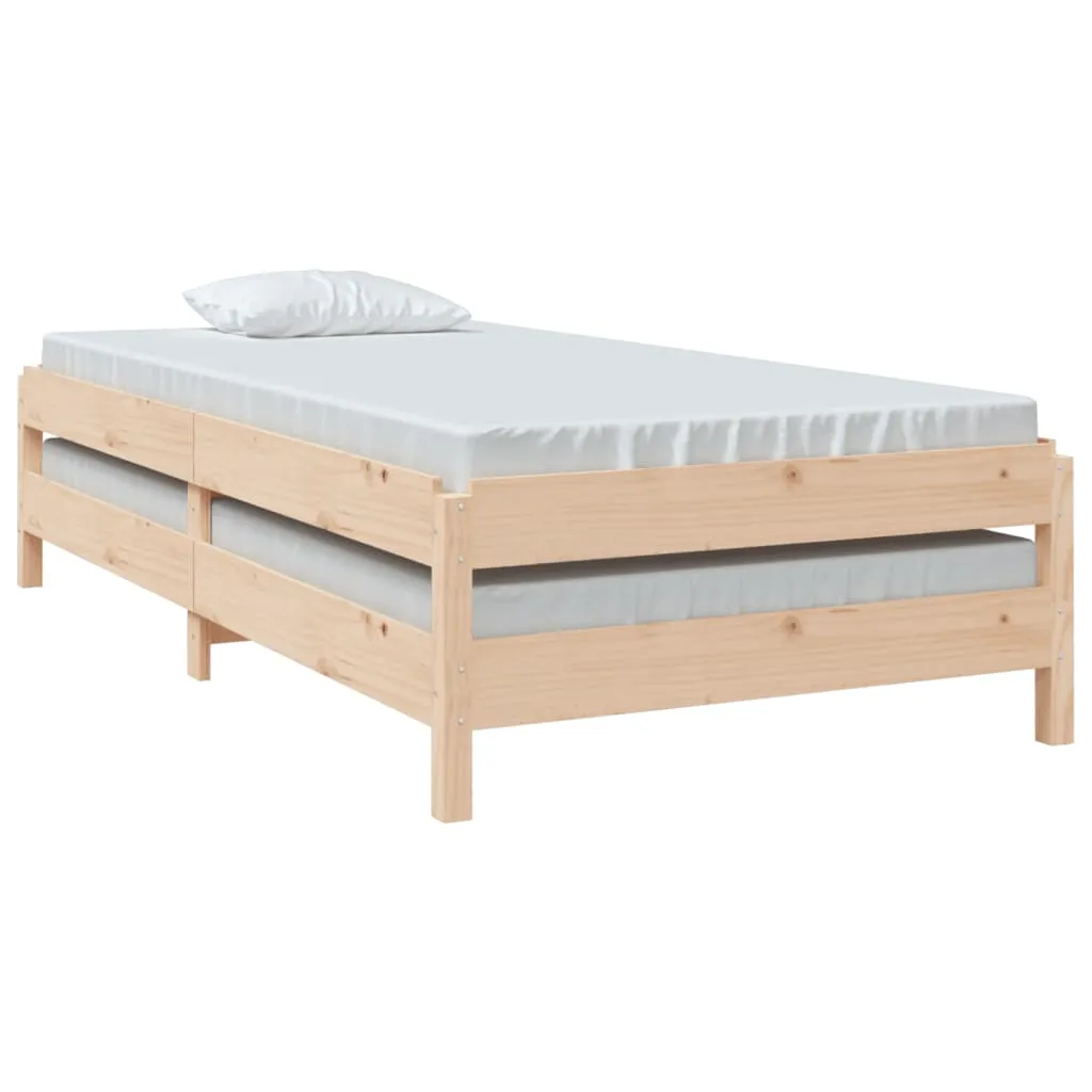 Lit gain de place empilable 75x190 cm - Solution couchage d'appoint en pin massif - 13