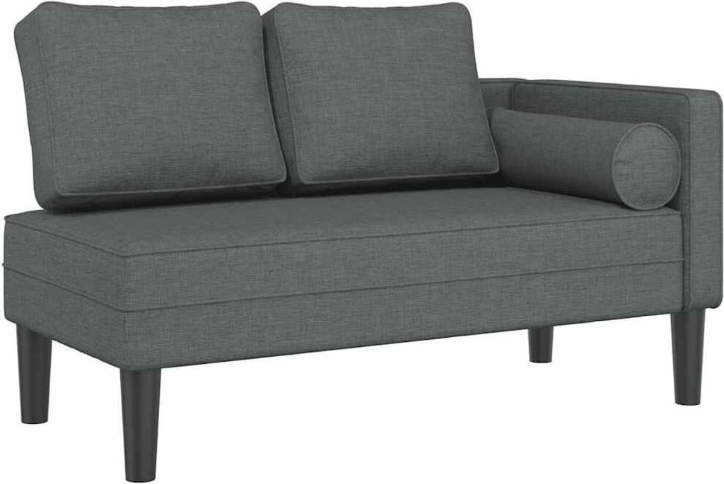 vidaXL Chaiselongue mit Kissen Dunkelgrau Stoff Produktbild 
