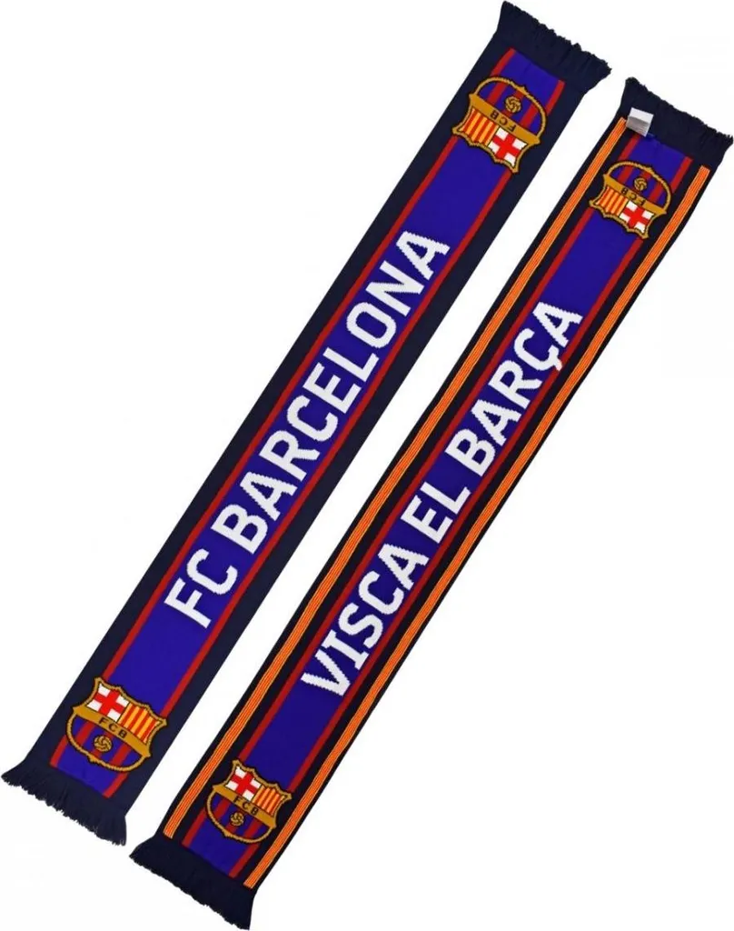 Écharpe Réversible FC Barcelone 5004BUD39 - Logo Tissé et Franges Bleu