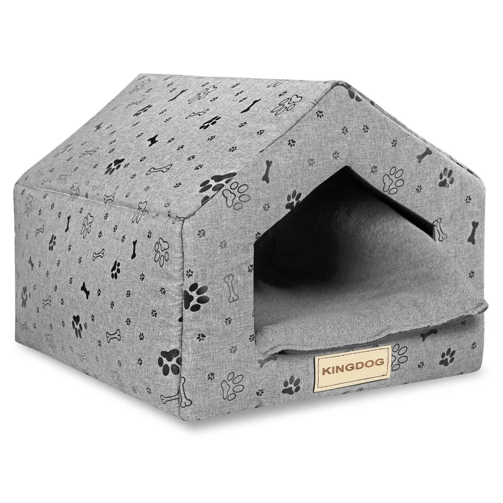 Casetta per cani di piccola taglia Grigio Codura 50x40cm h38cm Kingdog